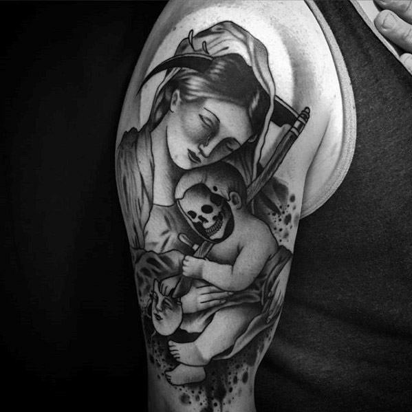Incredible Scythe Tattoos For Men On Arm