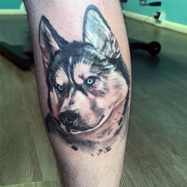 Incredible Siberian Husky Tattoos For Men