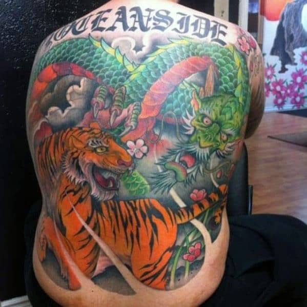 Tattoo of Tiger Fighting Snake  Joel Gordon Photography
