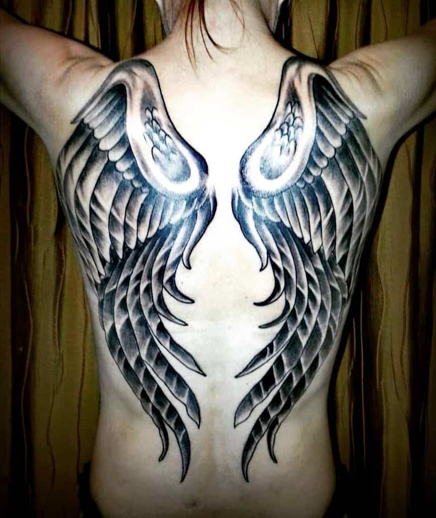 Feather and bird tattoo God sends his love on angel wings  S a Aros