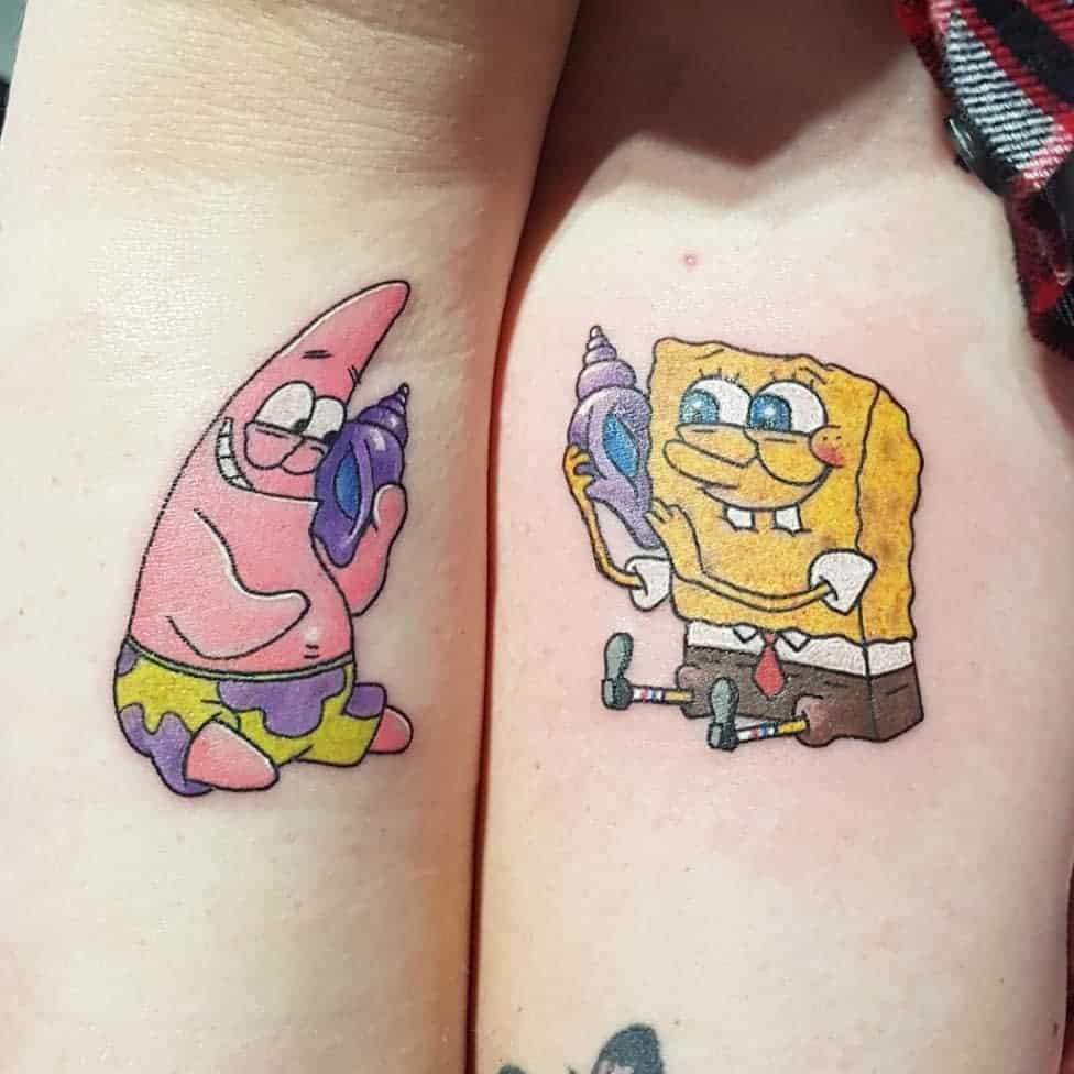 inked-spongebob-patrick-bestfriend-tattoo-katiechapmantattoos