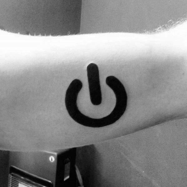 Inner Arm Bicep Male Power Symbol Tattoo Ideas