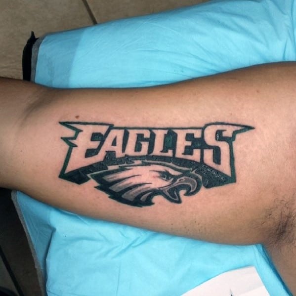 Inner Arm Bicep Philiadephia Eagles Male Tattoo Inspiration