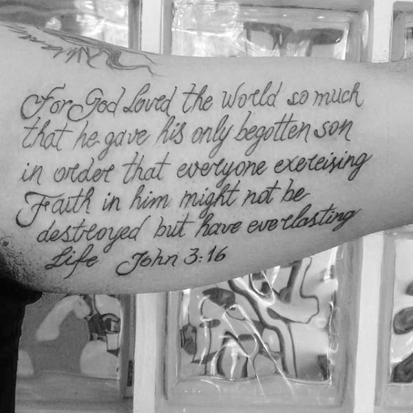 30 John 3 16 Tattoo Designs For Men - Religious Ink Ideas