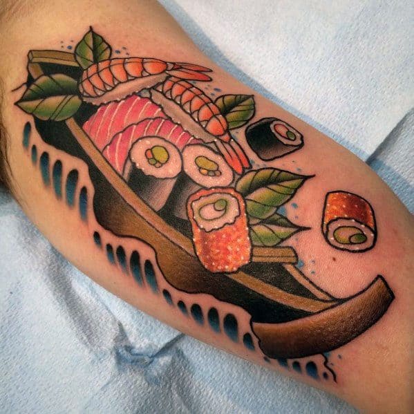 50 Sushi Tattoo Designs For Men  Japanese Food Ideas