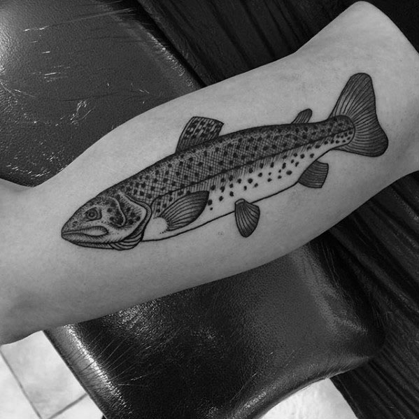 Inner Arm Decorative Trout Male Tattoos