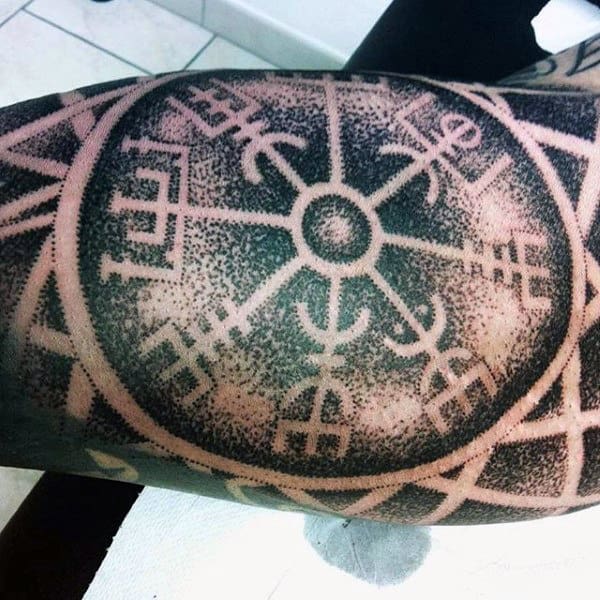 Inner Arm Geometric Dotwork Guys Viking Rune Tattoo Designs
