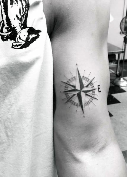 Inner Arm Guys Cool Small Compass Tattoo Ideas