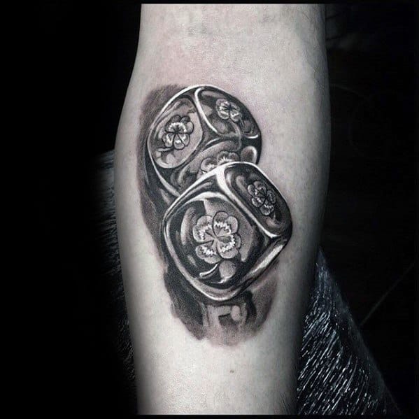 Inner Forearm 3d Dice Guy With Good Luck Tattoo Design