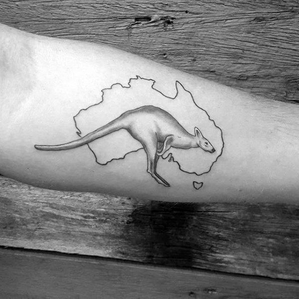 50 Kangaroo Tattoo Designs For Men - Australian Animal Ideas
