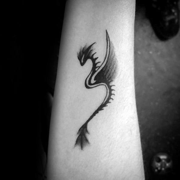 Inner Forearm Cool Male Simple Dragon Tattoo Designs