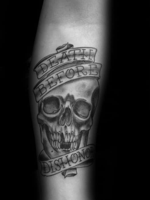 Tattoo uploaded by Kintoz  Death Before Dishonor Skull  Tattoodo