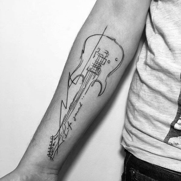 Inner Forearm Guitar Guys Sketch Tattoos