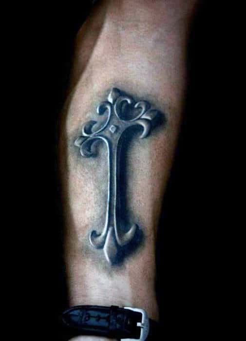 3d crucifix tattoo
