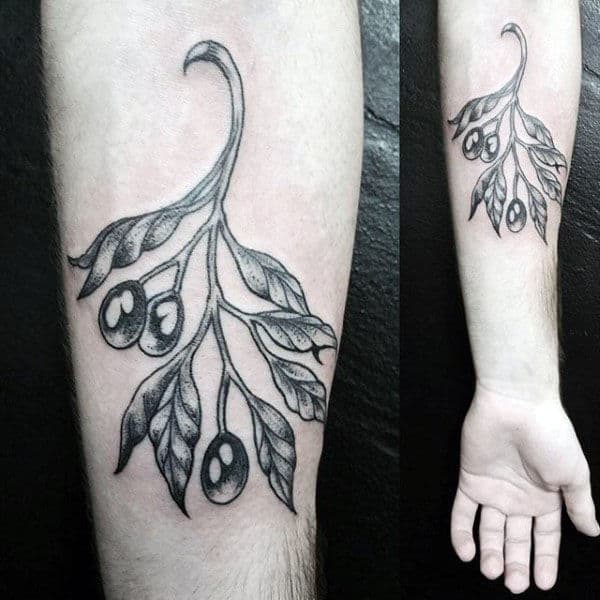 Inner Forearm Guys Olive Branch Tattoo Ideas