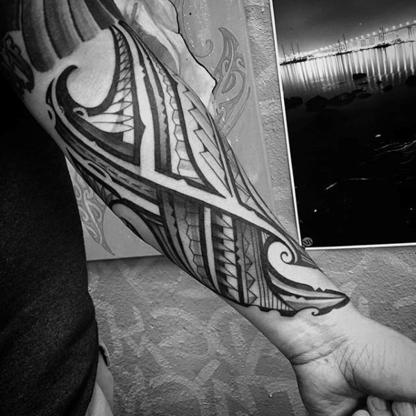 Inner Forearm Guys Sick Polynesian Tribal Tattoos