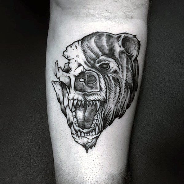 50 Bear Skull Tattoo Designs For Men Ursidae Ink Ideas