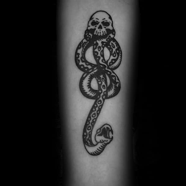 Inner Forearm Harry Potter Symbol The Dark Mark Tattoo Ideas For Males