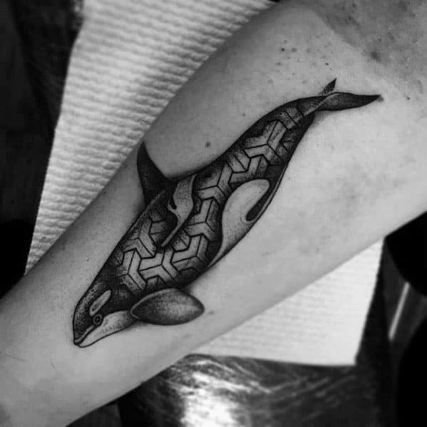 Inner Forearm Killer Whale Male Orca Tattoo