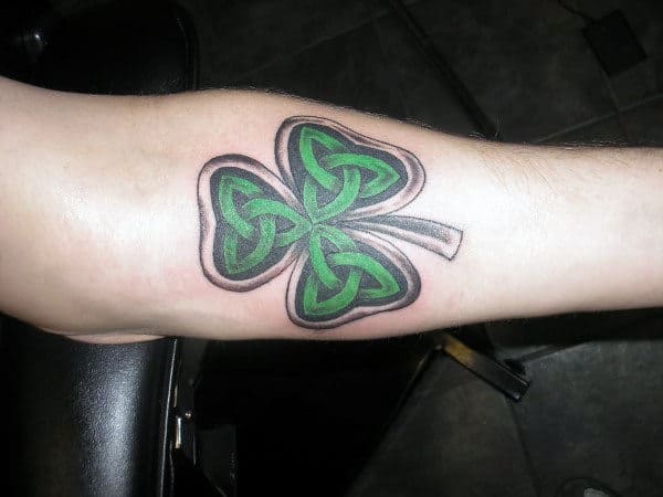 Inner Forearm Mens Celtic Knot Shamrock Tattoos