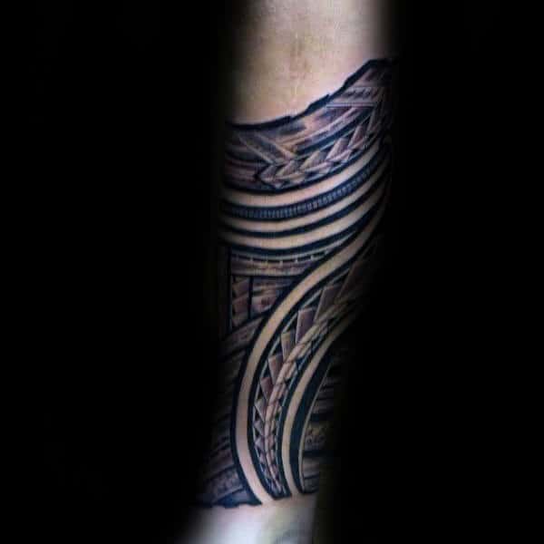 Inner Forearm Mens Samoan Tattoo Design Tribal