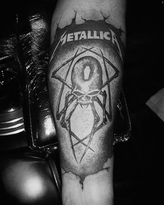 Inner Forearm Metallica Male Tattoos