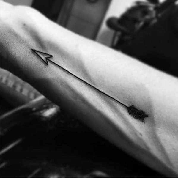 Inner Forearm Minimalist Cool Male Small Arrow Tattoo Designs