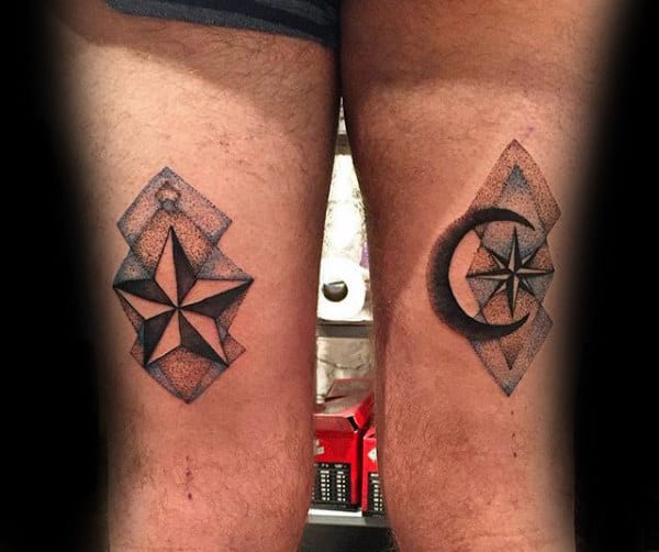 Inner Forearm Nautical Star Mens Dotwork Tattoos