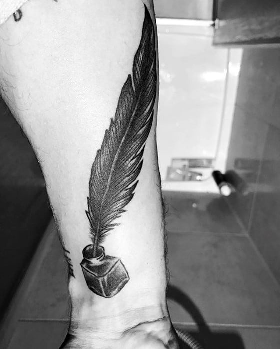 Inner Forearm Quill Guys Tattoo Designs