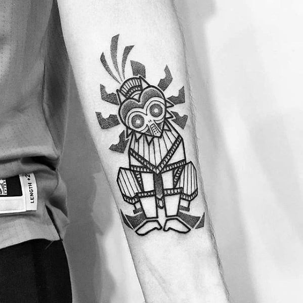 Inner Forearm Sharp Majoras Mask Male Tattoo Ideas