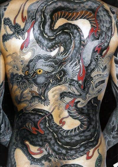 Insane Chinese Dragon Full Back Mens Tattoo Designs