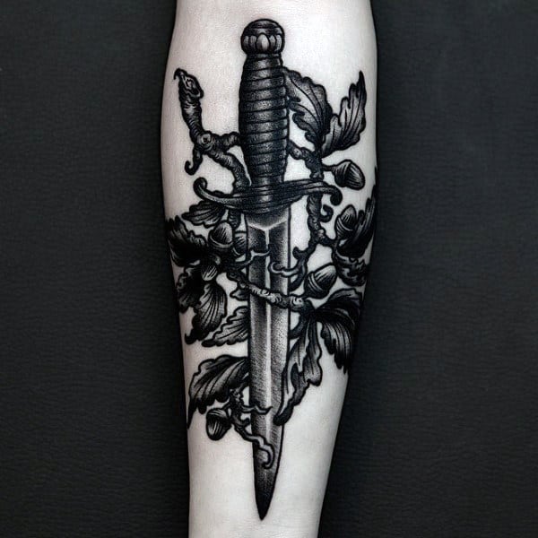 Insane Dagger Mens Tattoo On Arm