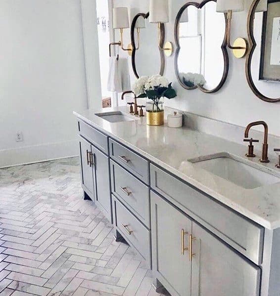 elegant marble top bathroom vanity 