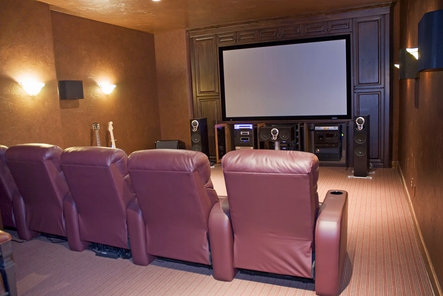 Interior Designs Home Theater Seatings Rustic Brown Leather