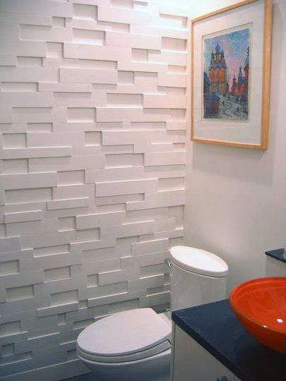 Interior Ideas For Textured Wall Bathroom Wood Pattern