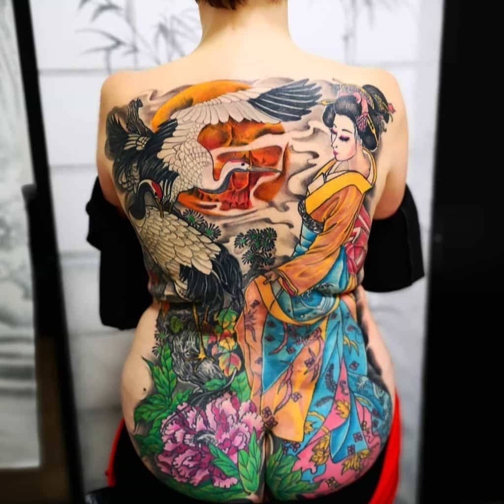 Irezumi Oriental Geisha Water Tattoo
