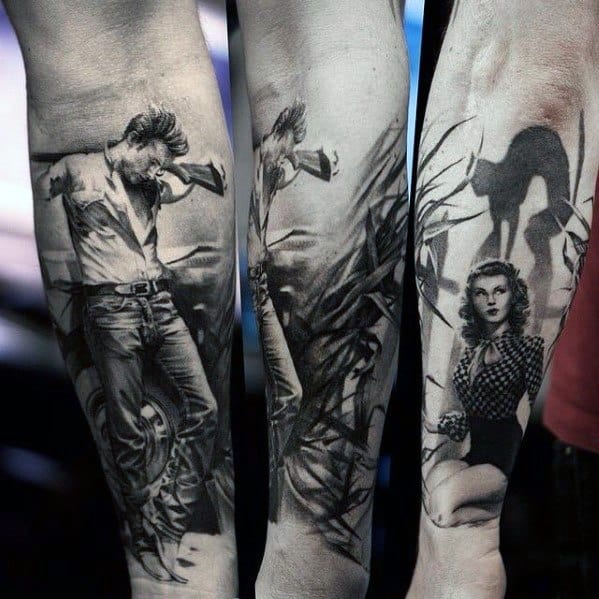 James Dean Forearm 3d Guys Tattoo Ideas