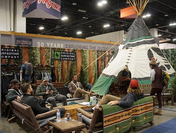 Jansport Booth With Teepee Tent Outdoor Retailer Winter Market 2018