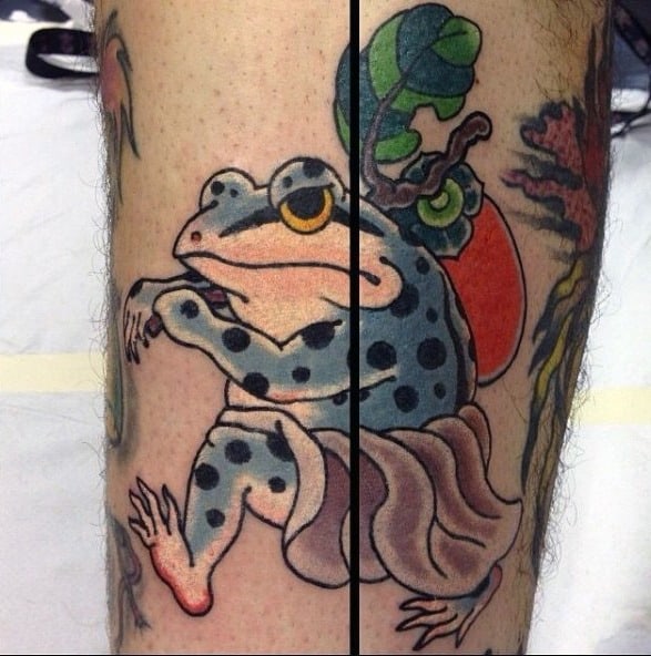 Japanese Frog Tattoo On Man
