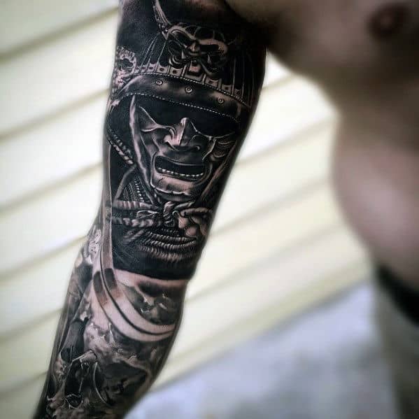 Japanese Warrior Awesome Sleeve Tattoo Designs For Guys
