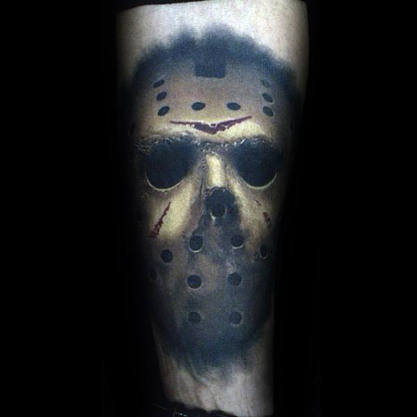 Jason Mask Friday The 13th Guys 3d Forearm Tattoo Ideas.