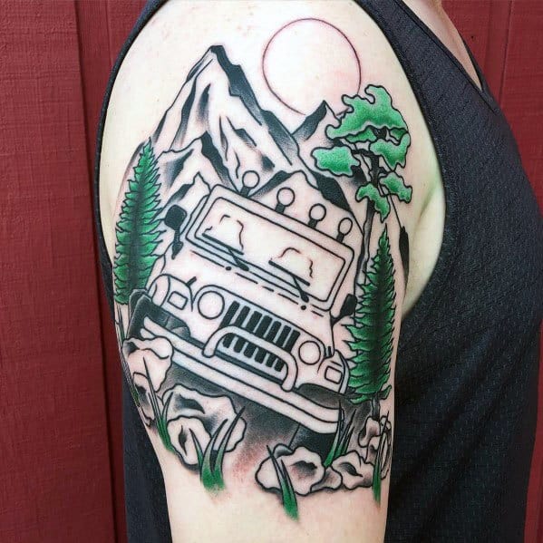 Jeep Themed Tattoo Design Inspiration