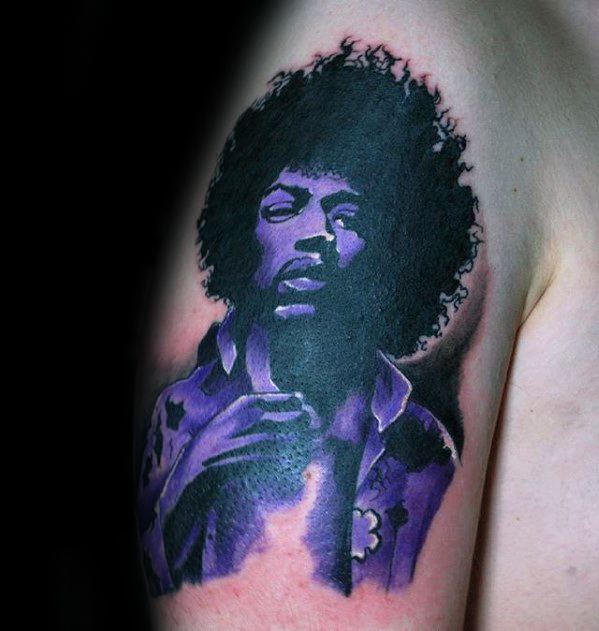 Jimi Hendrix Tattoos Guys On Upper Arm