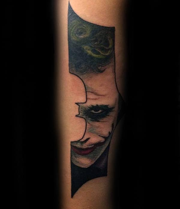 Joker Batman Symbol Mens Forearm Tattoos