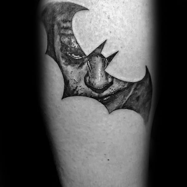 Joker Portrait Batman Symbol Mens Arm Tattoos