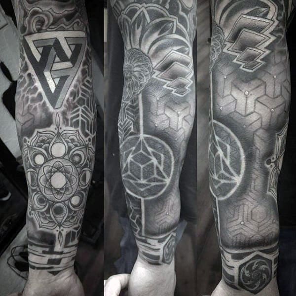 Kaleidoscope Pattern Tattoo Mens Full Sleeves
