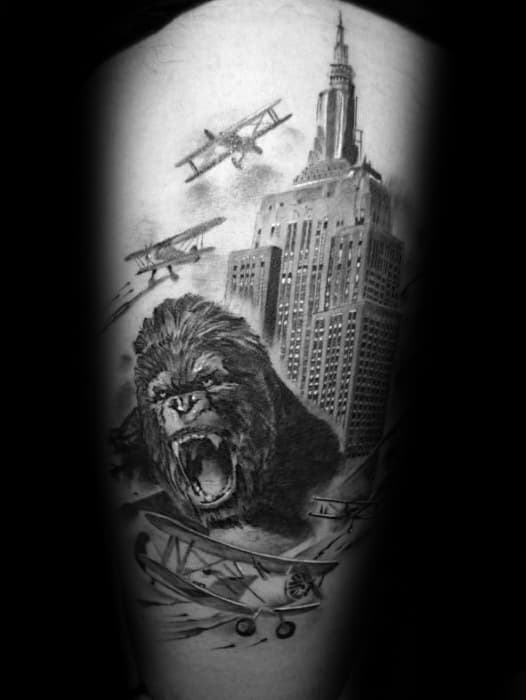 King kong tattoo draw step by step in 3 minutes  YouTube