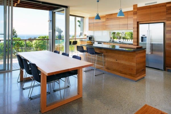 terrazzo-inspired concrete  floor