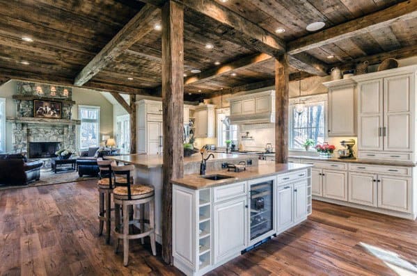 Kitchens Interior Ideas For Rustic Ceiling
