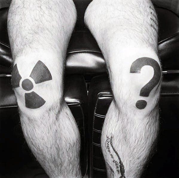Knee Cap Radioactive Fallout Tattoos Male